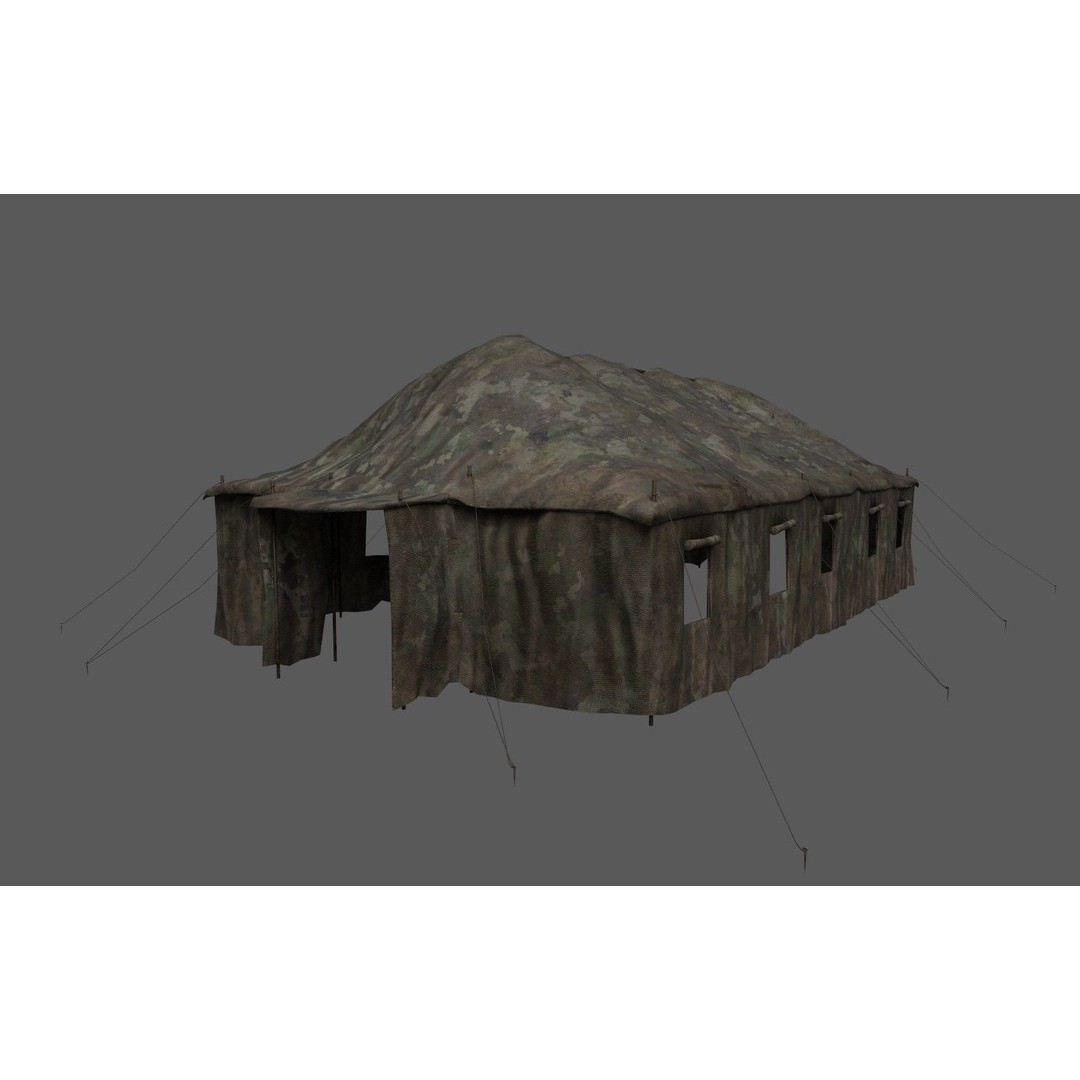 Military Base 3D Model – Low Poly Game Asset, FBX, PBR Textures - View 53