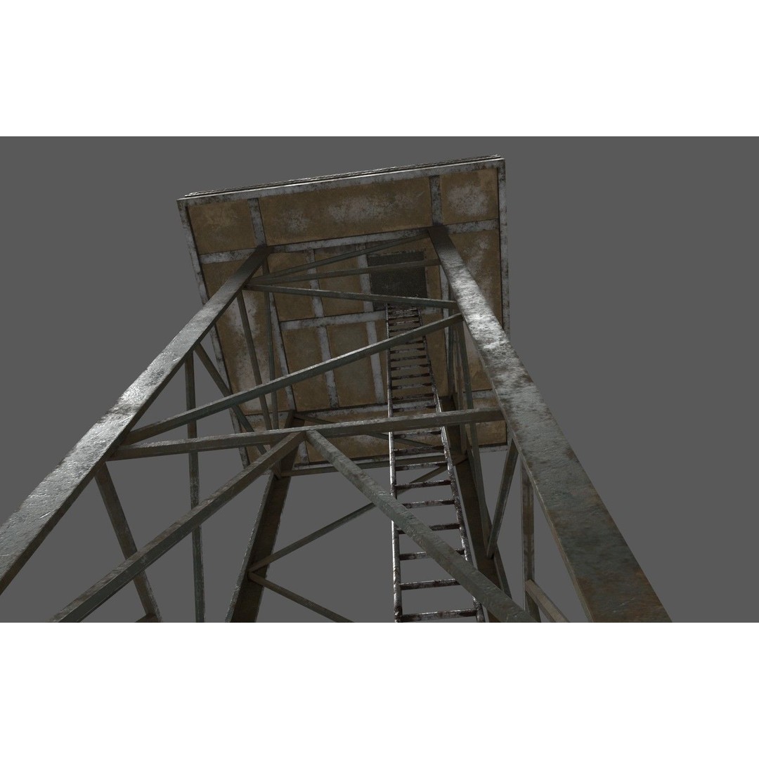 Military Base 3D Model – Low Poly Game Asset, FBX, PBR Textures - View 66