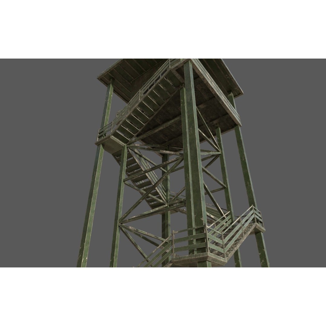 Military Base 3D Model – Low Poly Game Asset, FBX, PBR Textures - View 71