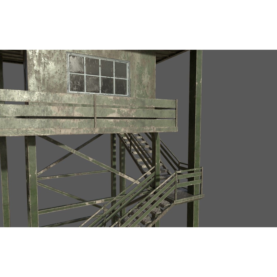 Military Base 3D Model – Low Poly Game Asset, FBX, PBR Textures - View 74