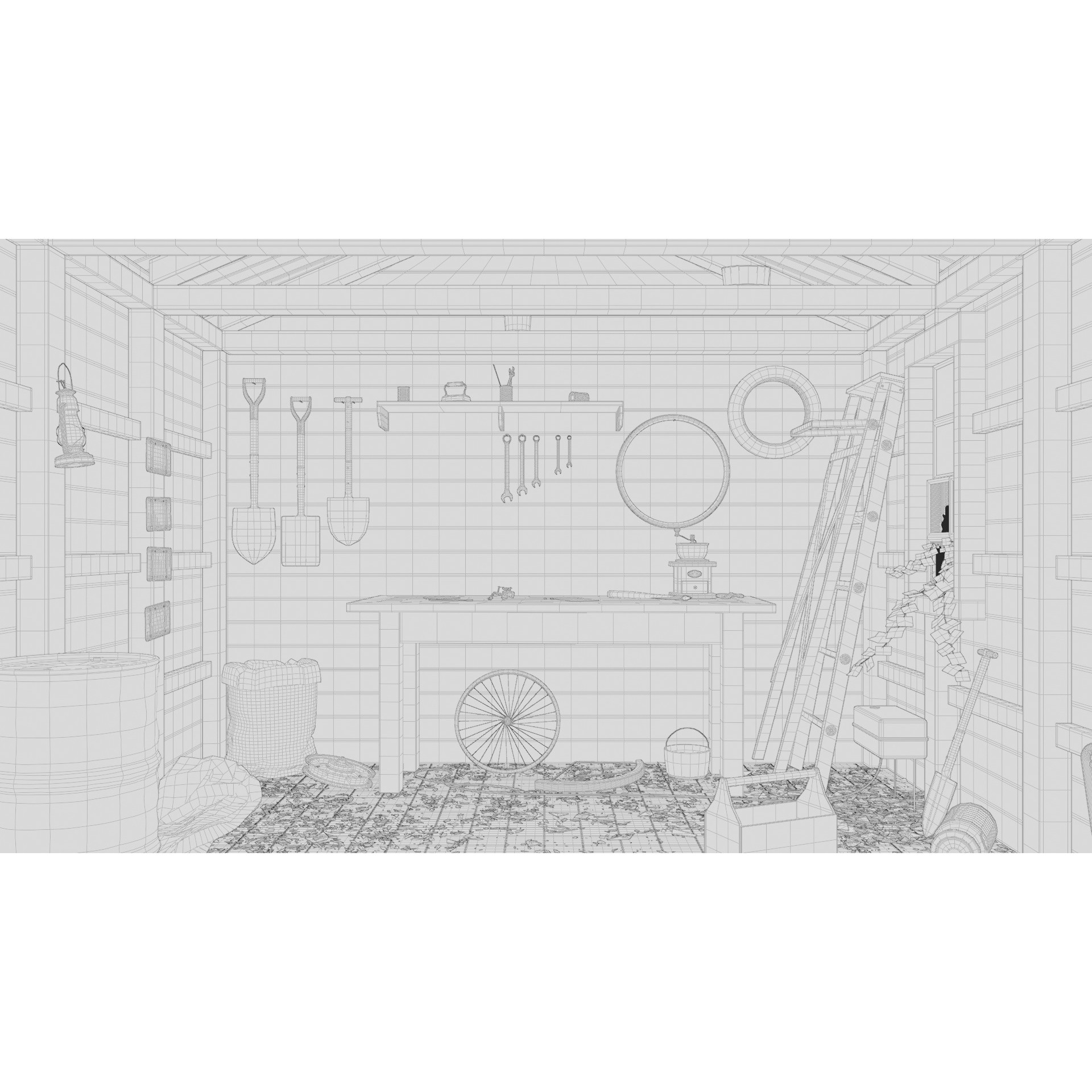 Old Tool Shed - Game-Ready 3D Model - View 10