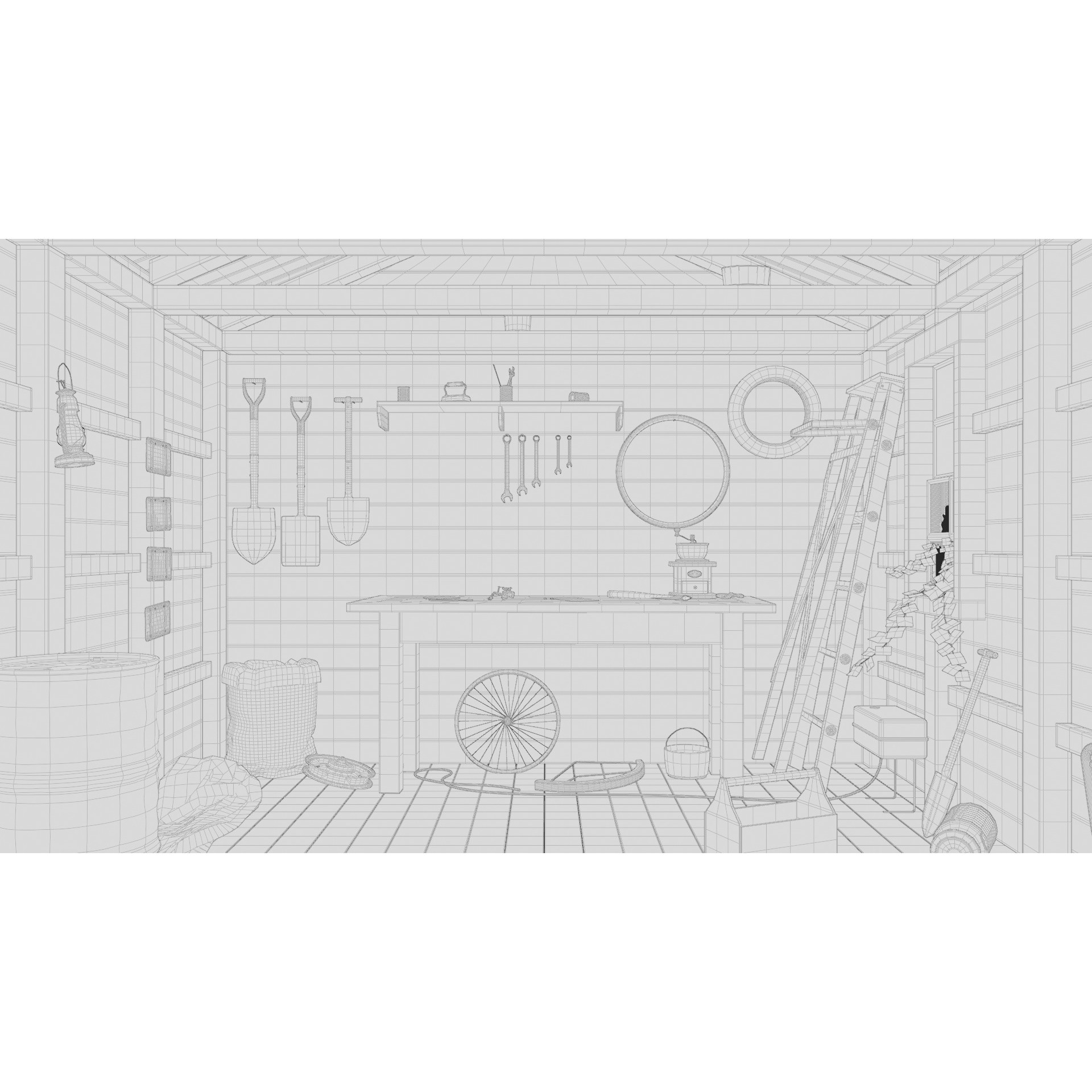 Old Tool Shed - Game-Ready 3D Model - View 15