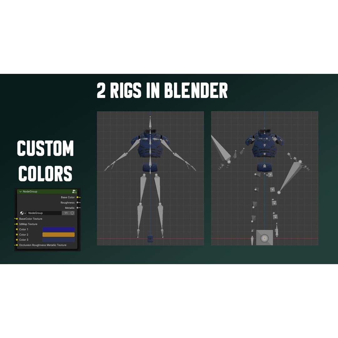 Military Bulletproof Vest 3D Model – Low Poly Rigged PBR Asset, FBX