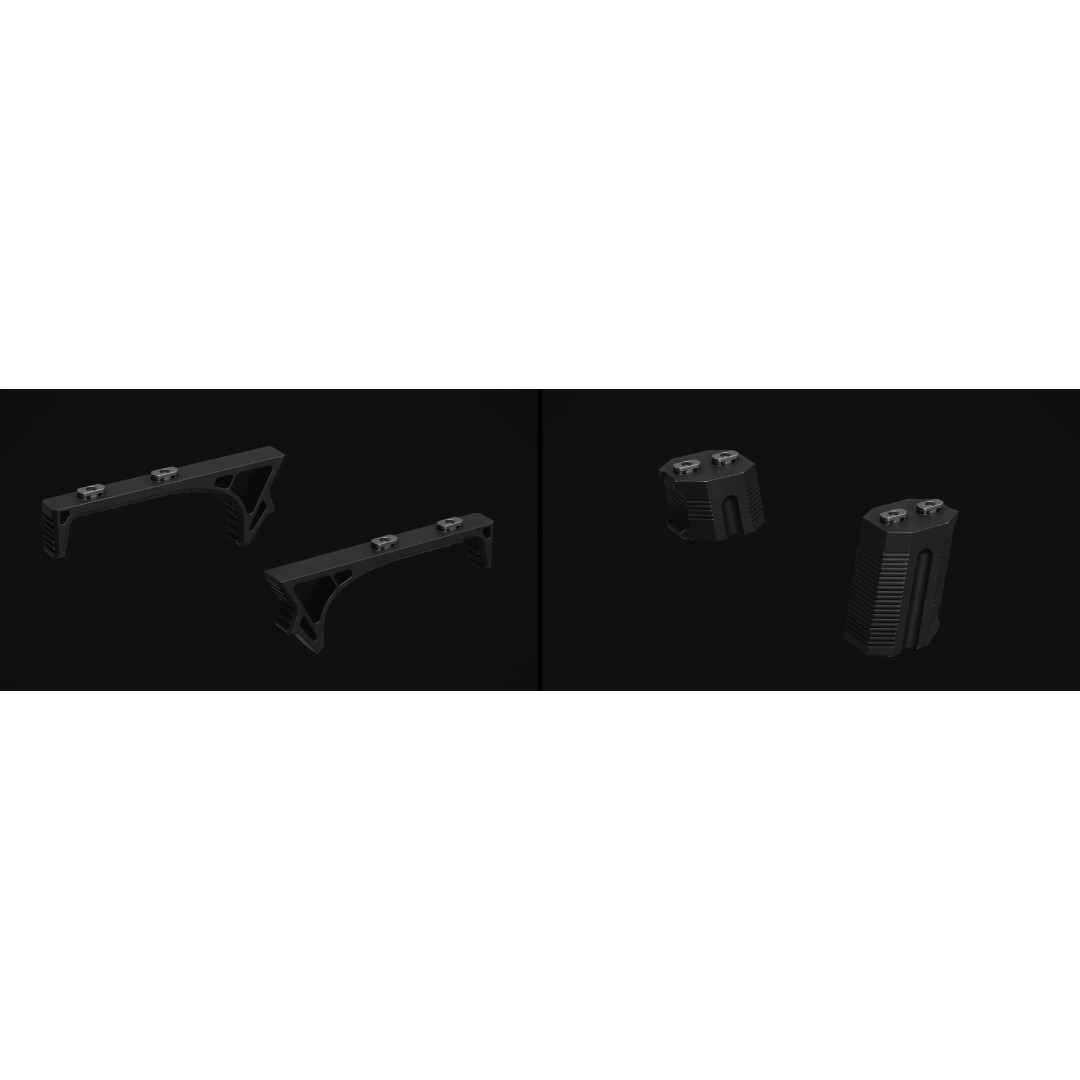 Weapon Grips 3D Model – Low Poly Pack with PBR Textures, FBX & OBJ - View 6