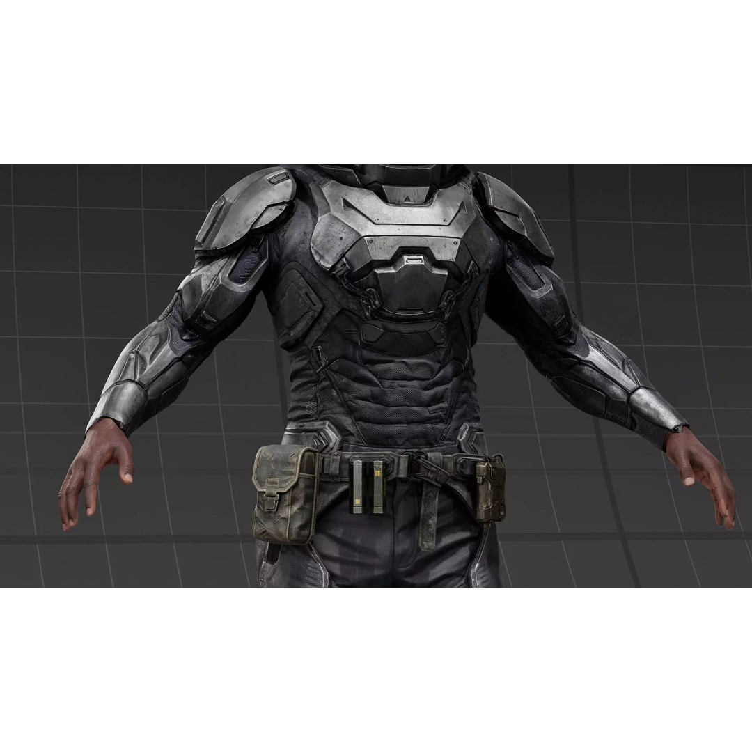 Sci-Fi Tactical Armor Suit 3D Model – High-Quality PBR Character Asset, FBX - View 10