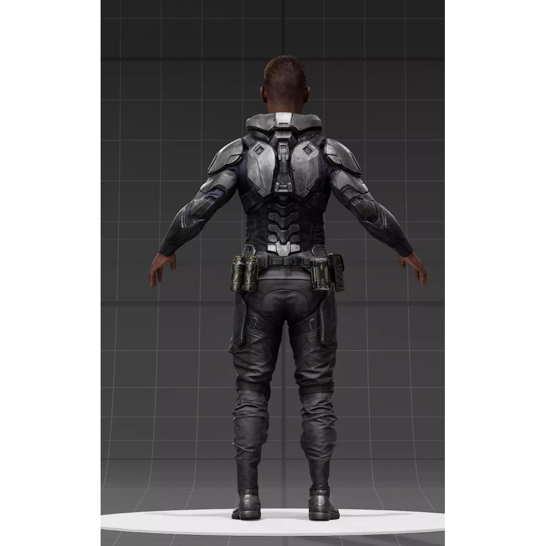 Sci-Fi Tactical Armor Suit 3D Model – High-Quality PBR Character Asset, FBX - View 12