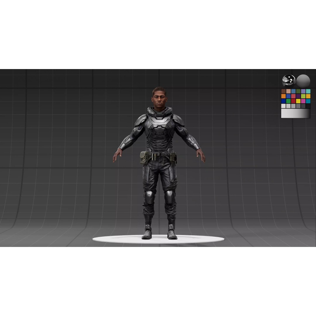 Sci-Fi Tactical Armor Suit 3D Model – High-Quality PBR Character Asset, FBX - View 14