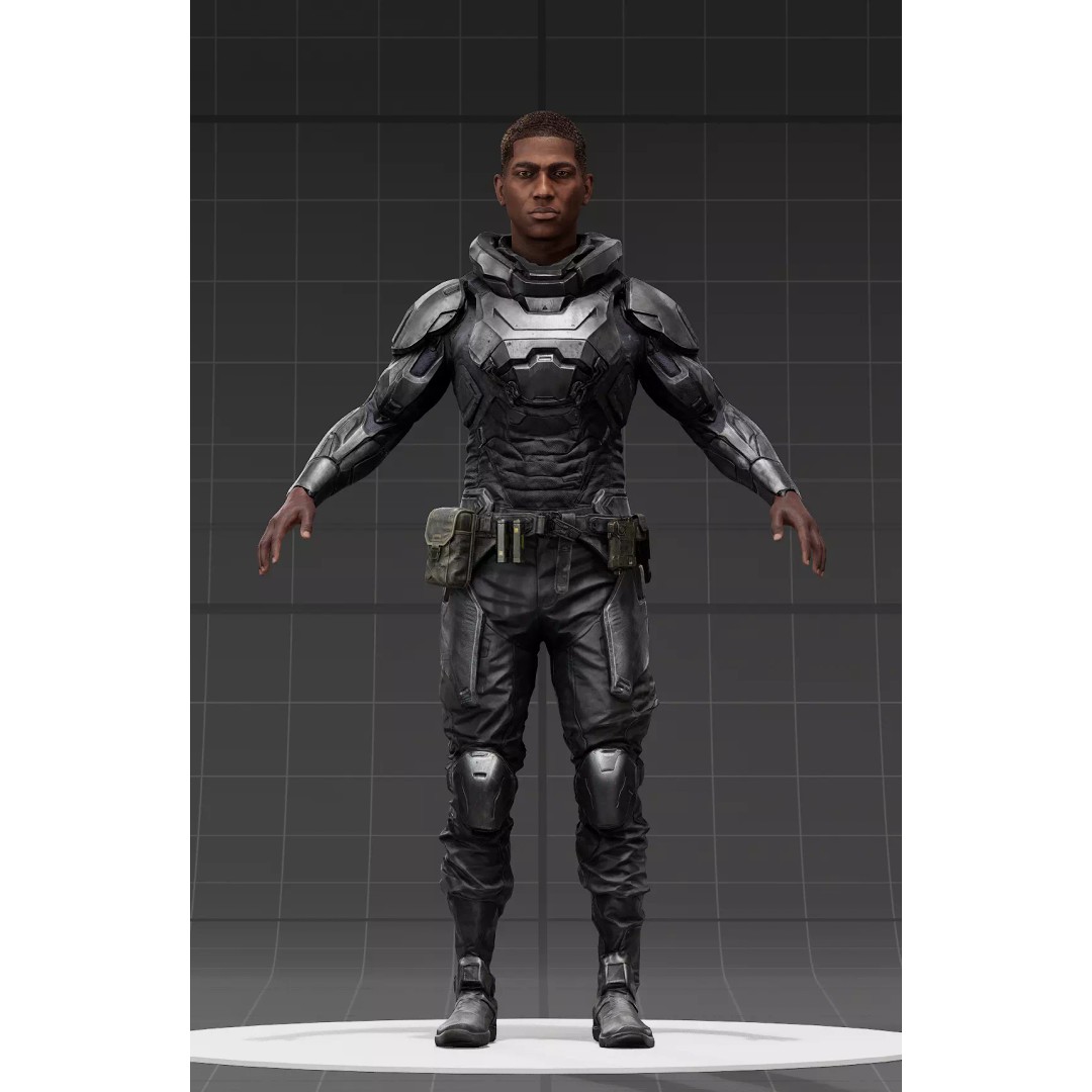 Sci-Fi Tactical Armor Suit 3D Model – High-Quality PBR Character Asset, FBX - View 16