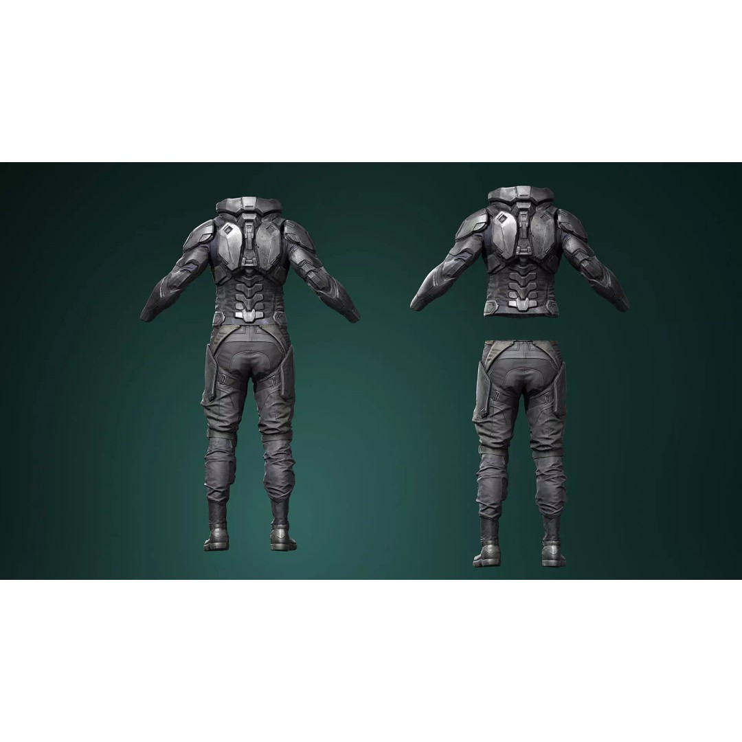 Sci-Fi Tactical Armor Suit 3D Model – High-Quality PBR Character Asset, FBX - View 3