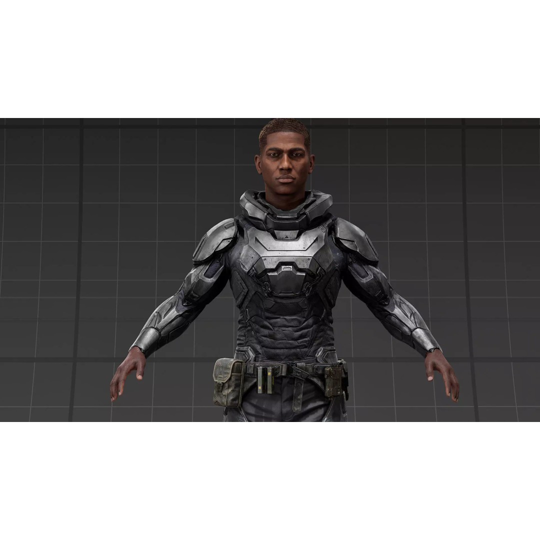 Sci-Fi Tactical Armor Suit 3D Model – High-Quality PBR Character Asset, FBX - View 5