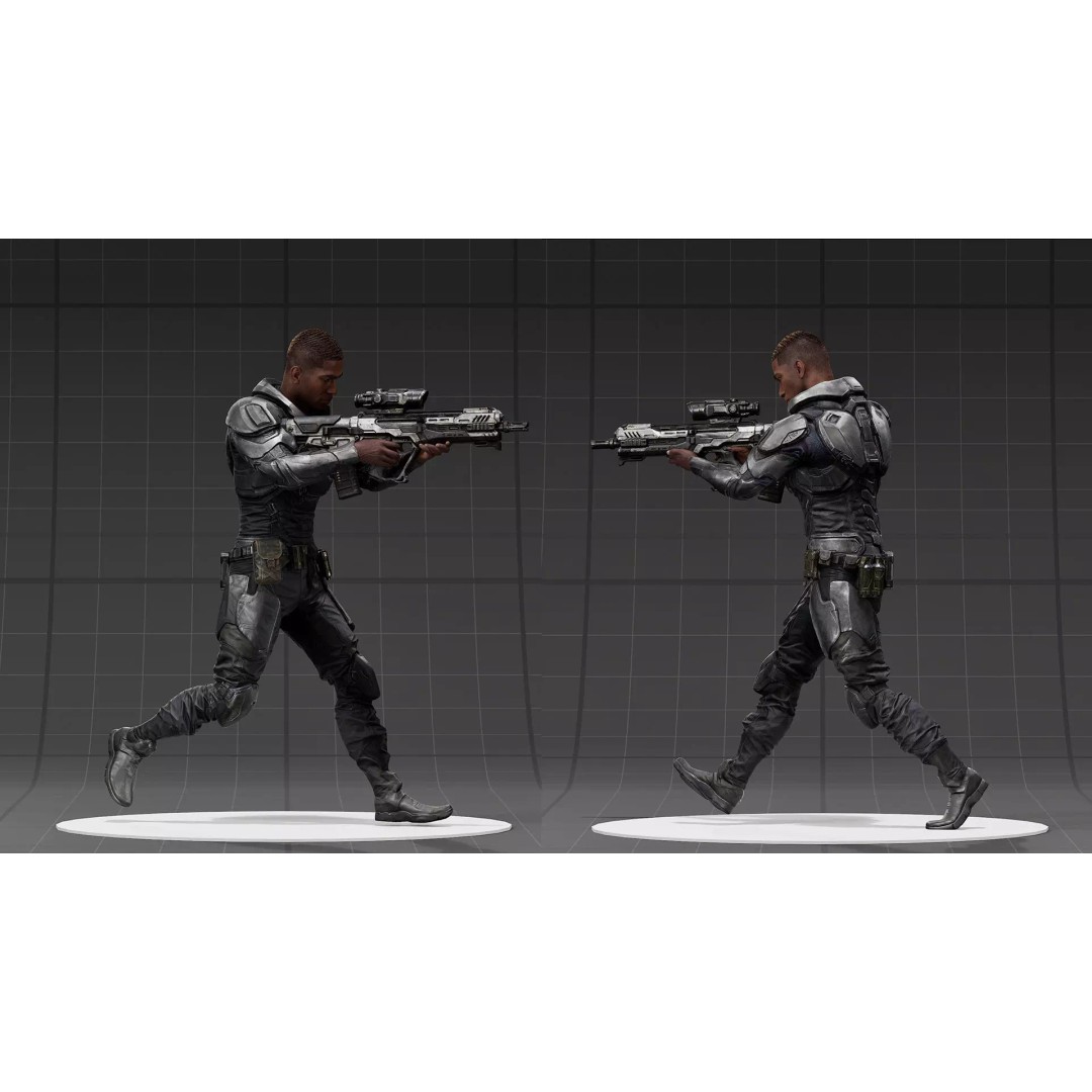 Sci-Fi Tactical Armor Suit 3D Model – High-Quality PBR Character Asset, FBX - View 7