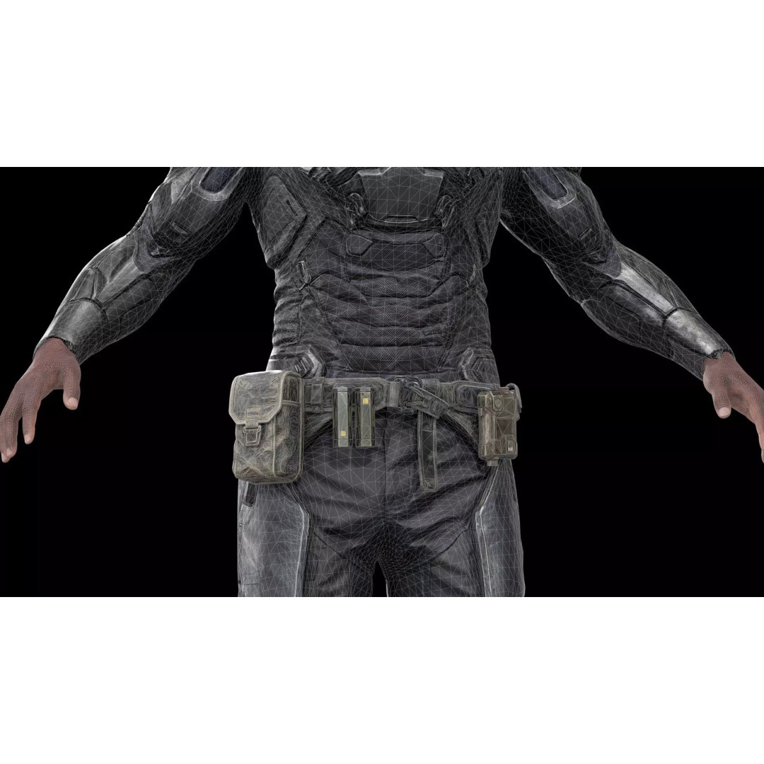 Sci-Fi Tactical Armor Suit 3D Model – High-Quality PBR Character Asset, FBX - View 8