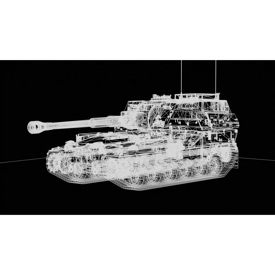 AS-90 3D Model – Low Poly Game Ready Tank with PBR Textures