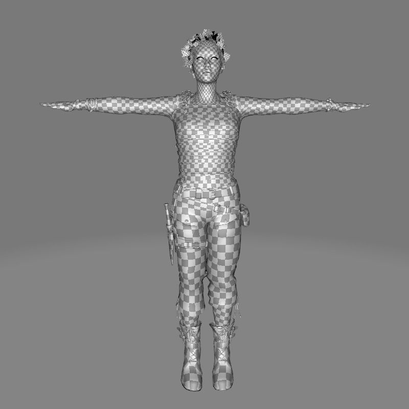 Kali 3D Model – Survival Style Low Poly Character, Game Ready