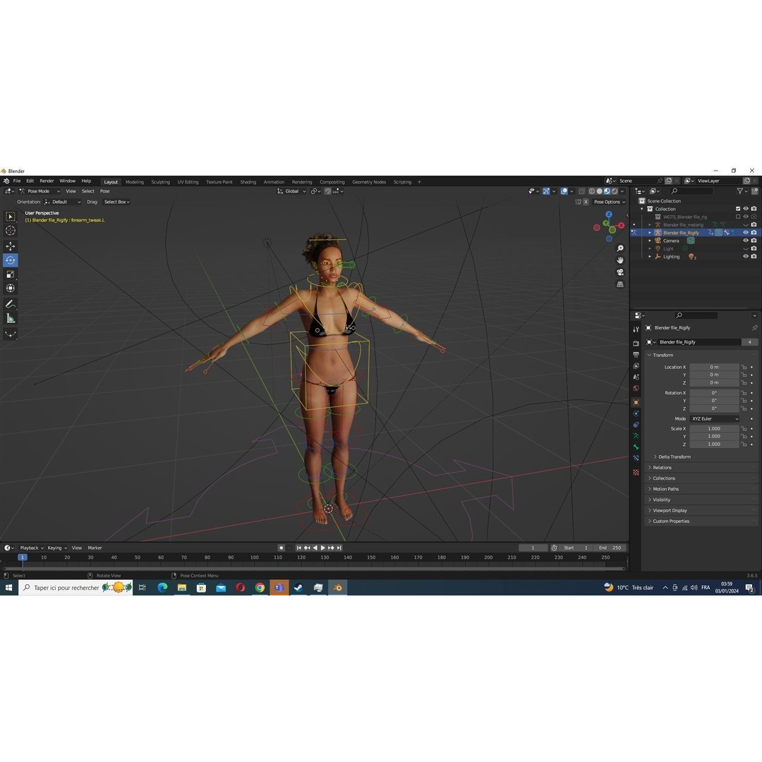 Kali 3D Model – Survival Style Low Poly Character, Game Ready - View 33
