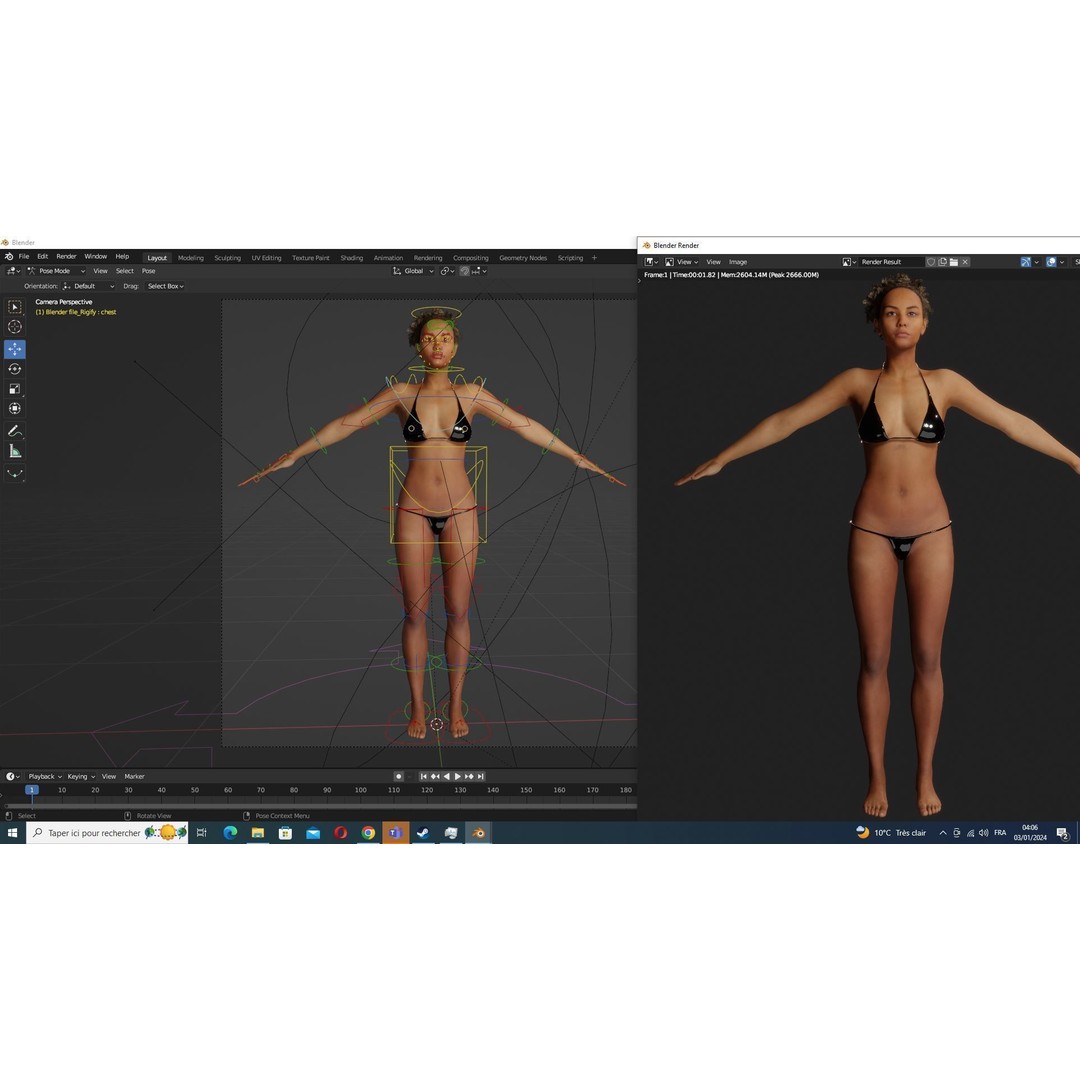 Kali 3D Model – Survival Style Low Poly Character, Game Ready - View 38