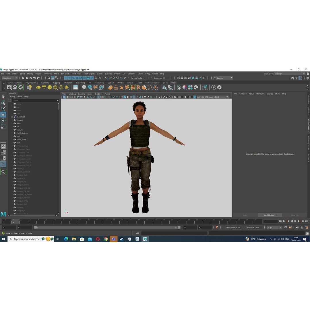 Kali 3D Model – Survival Style Low Poly Character, Game Ready - View 41