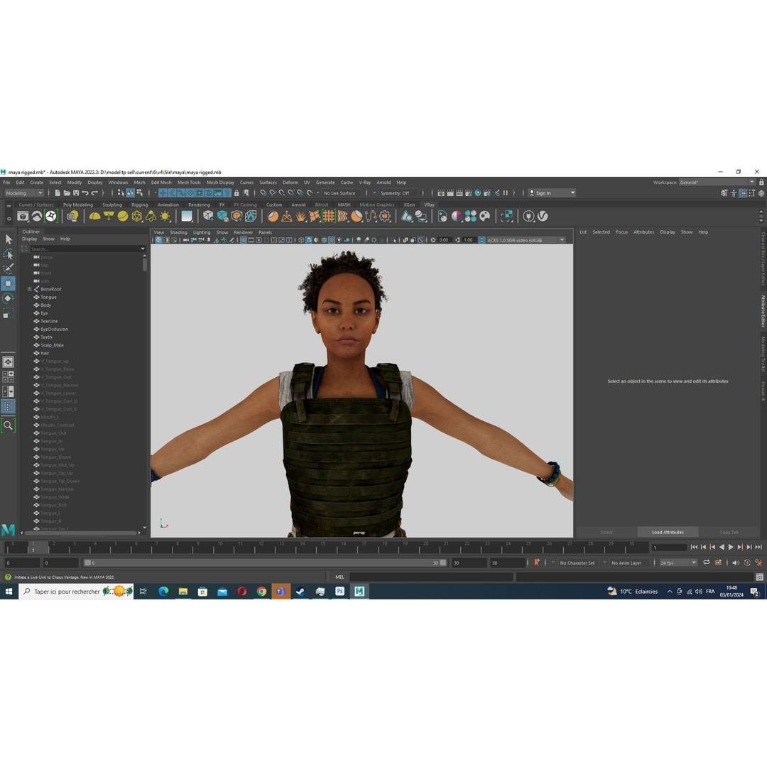 Kali 3D Model – Survival Style Low Poly Character, Game Ready - View 42