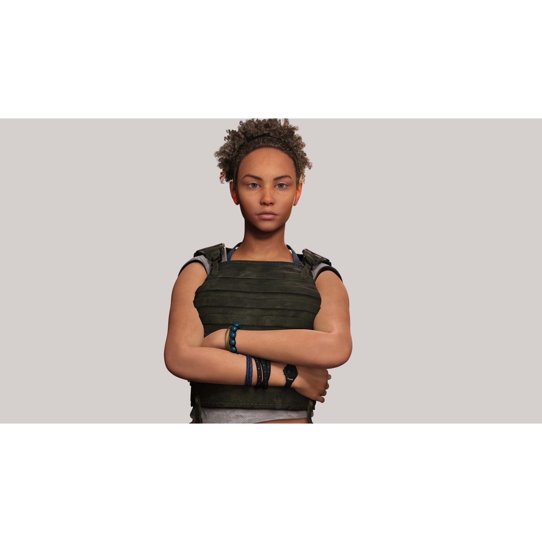 Kali 3D Model – Survival Style Low Poly Character, Game Ready - View 5