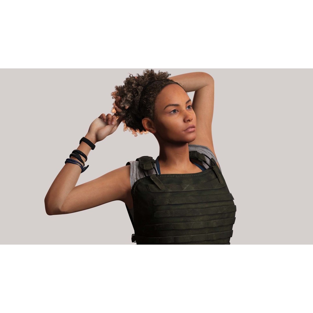 Kali 3D Model – Survival Style Low Poly Character, Game Ready - View 6
