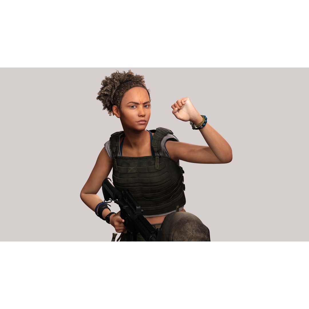 Kali 3D Model – Survival Style Low Poly Character, Game Ready - View 8
