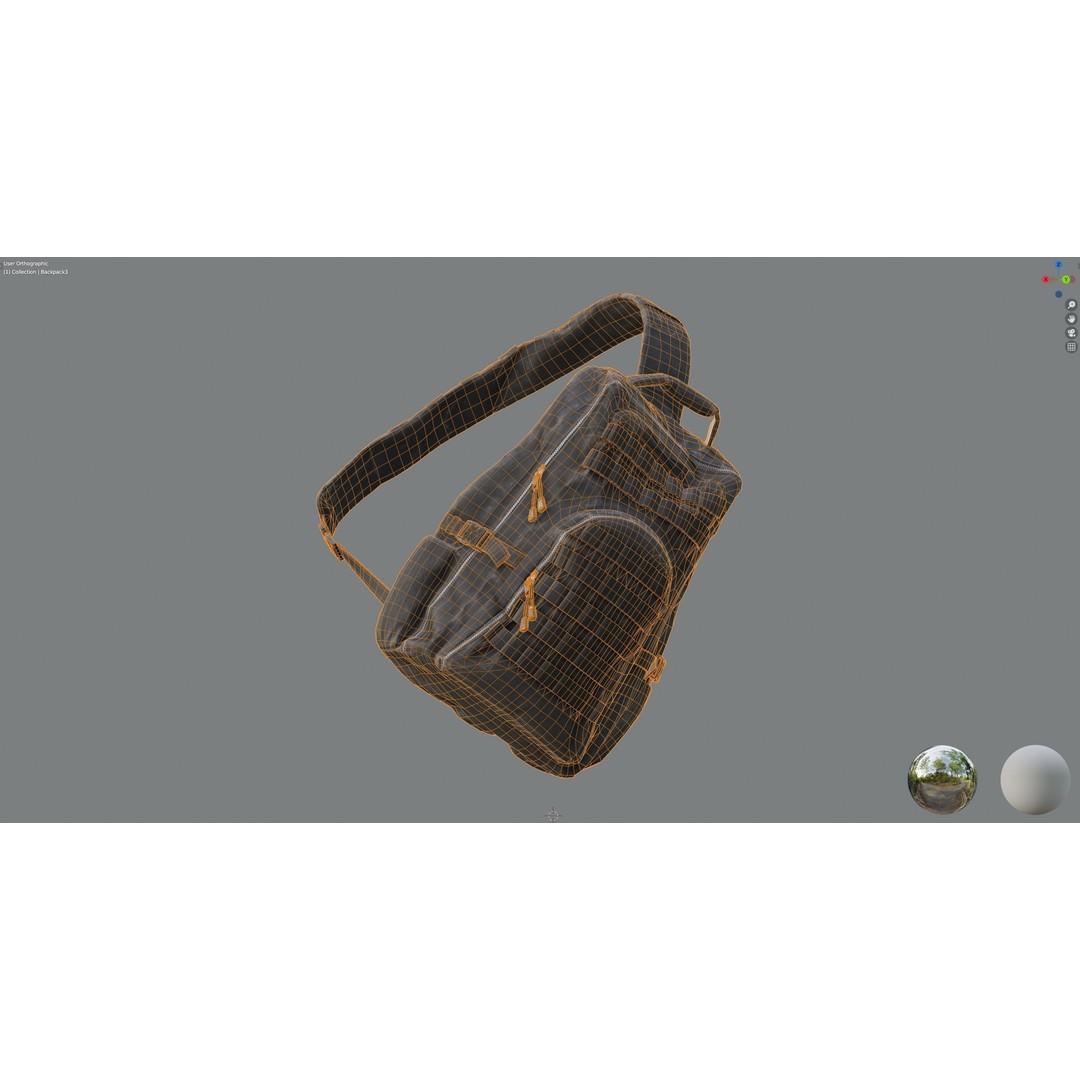 Backpack 3D Model – Low Poly Game Ready Asset, PBR Textures