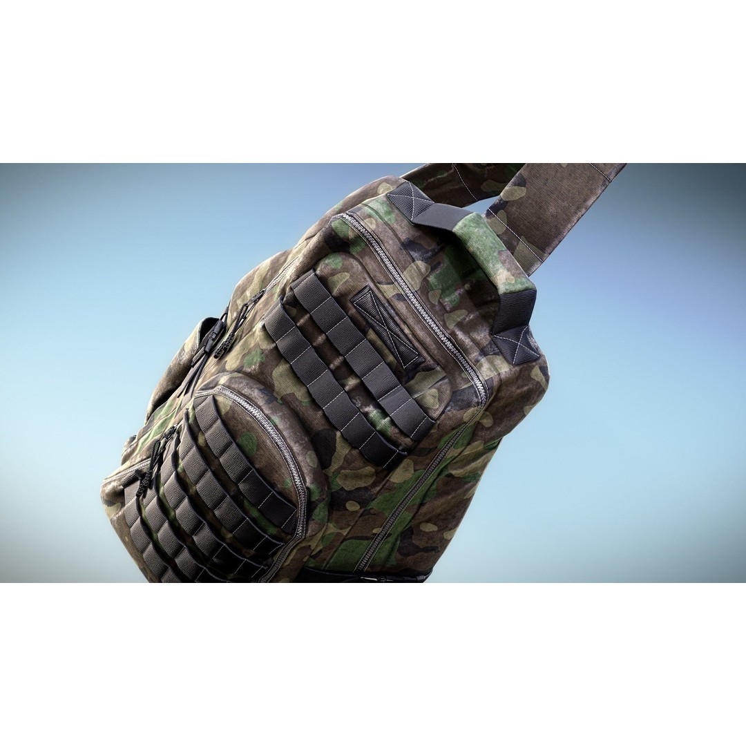 Backpack 3D Model – Low Poly Game Ready Asset, PBR Textures - View 16