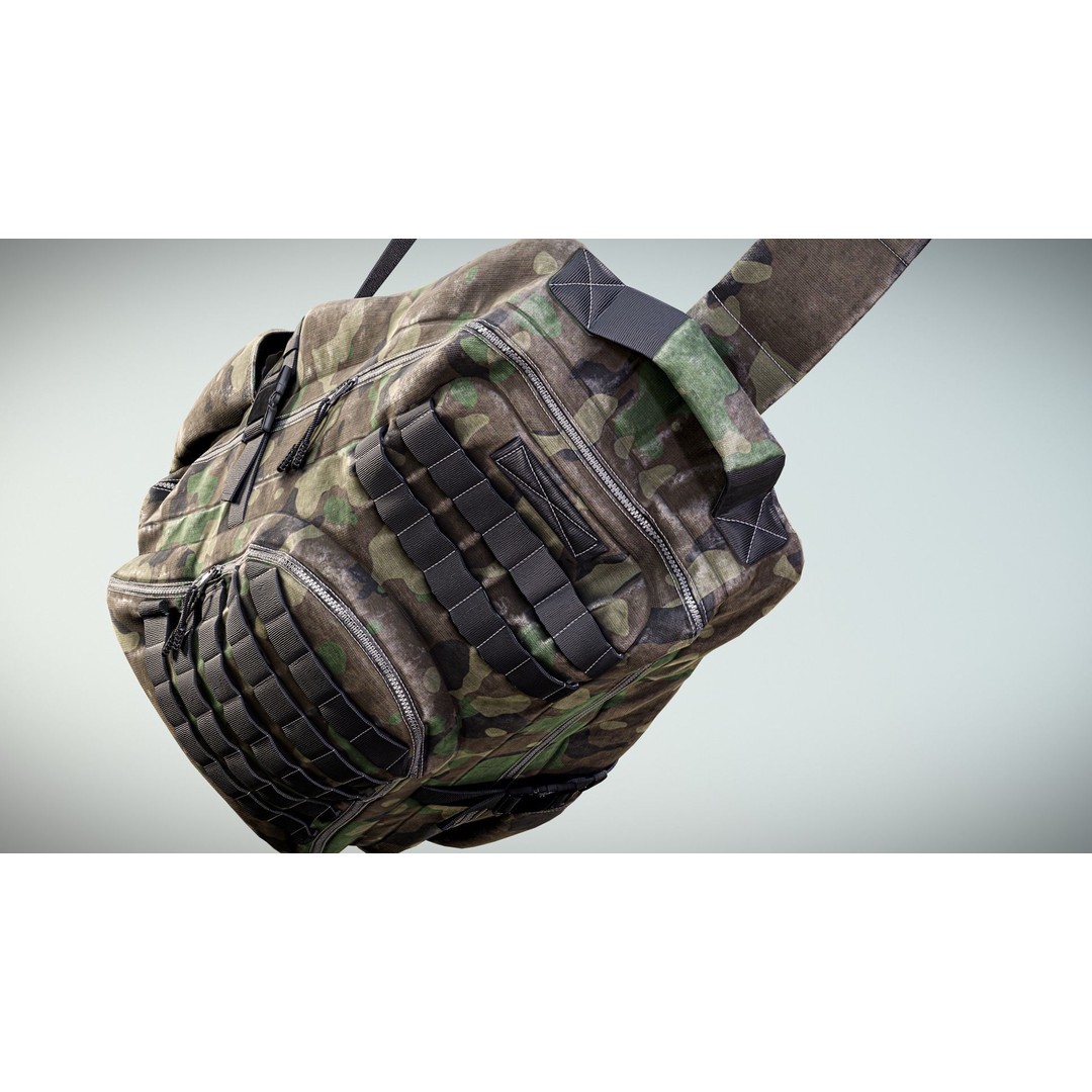 Backpack 3D Model – Low Poly Game Ready Asset, PBR Textures - View 19