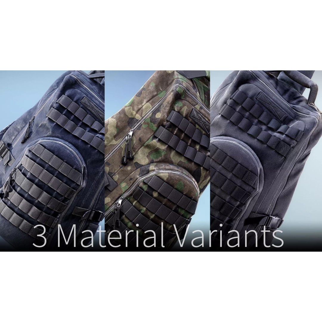 Backpack 3D Model – Low Poly Game Ready Asset, PBR Textures - View 2