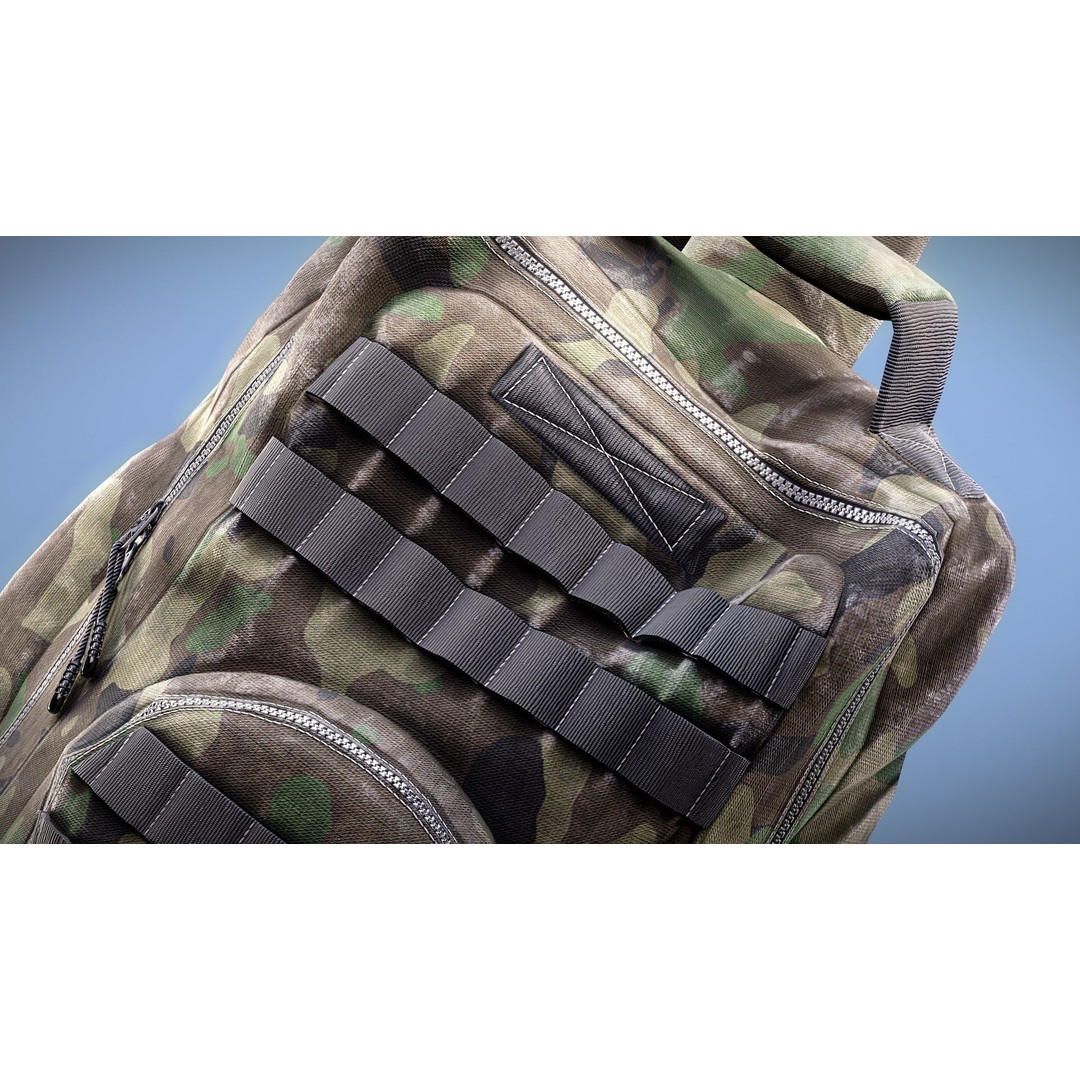 Backpack 3D Model – Low Poly Game Ready Asset, PBR Textures - View 21