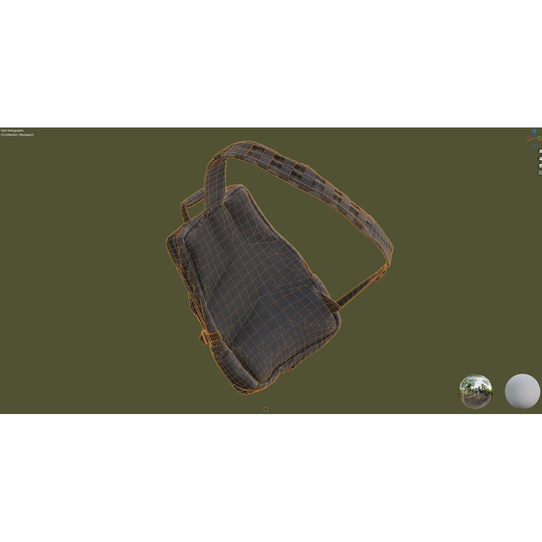Backpack 3D Model – Low Poly Game Ready Asset, PBR Textures - View 24