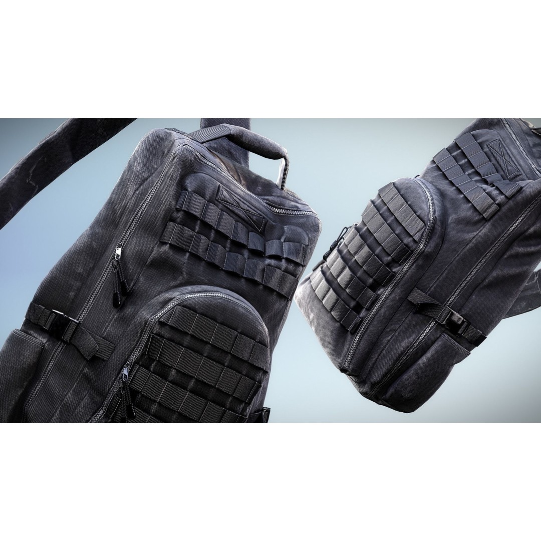 Backpack 3D Model – Low Poly Game Ready Asset, PBR Textures - View 3