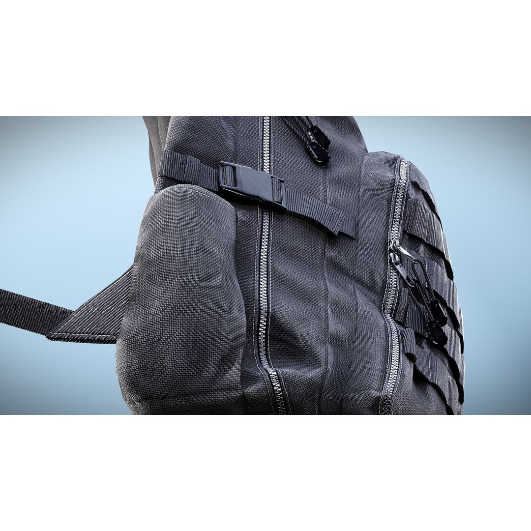 Backpack 3D Model – Low Poly Game Ready Asset, PBR Textures - View 6