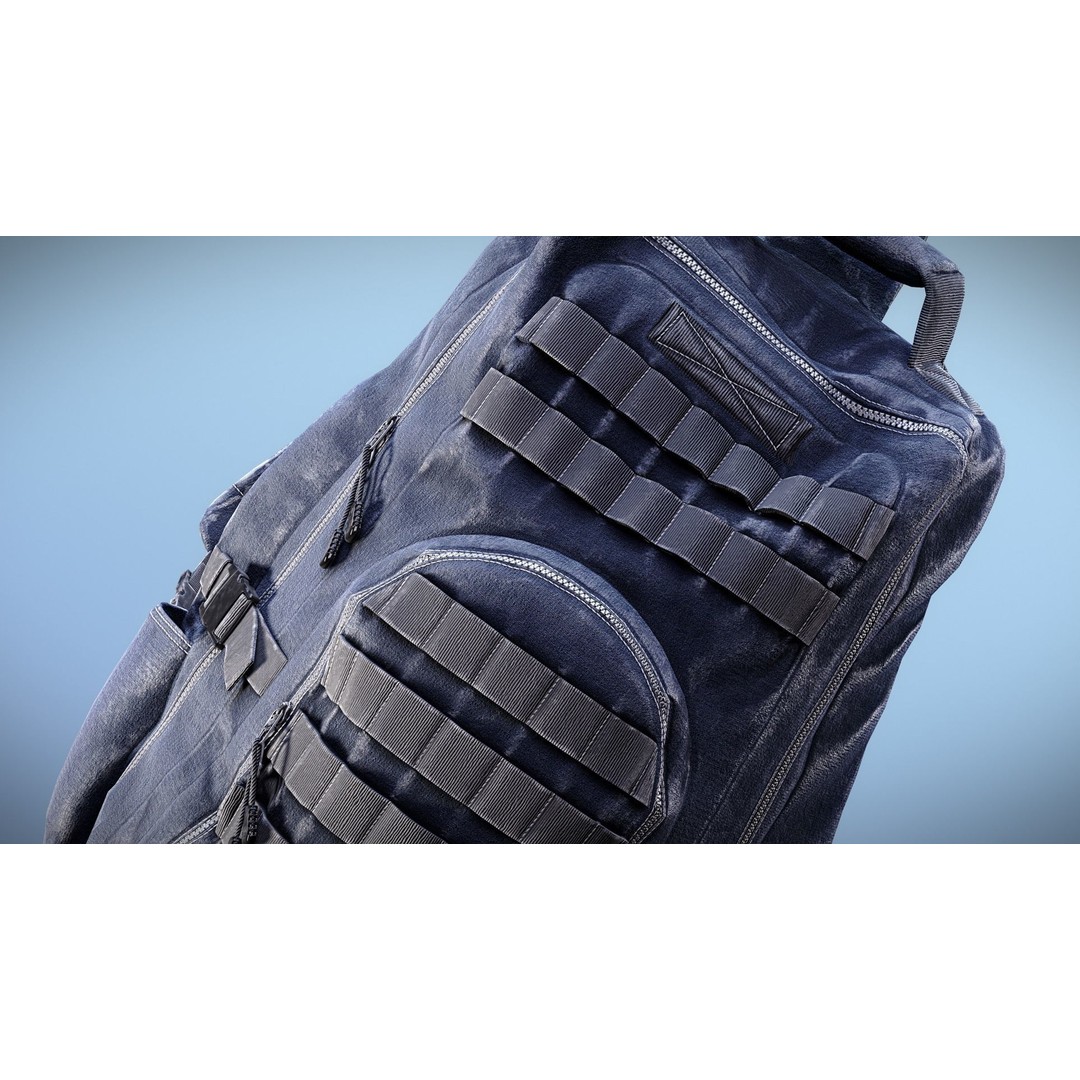 Backpack 3D Model – Low Poly Game Ready Asset, PBR Textures - View 7
