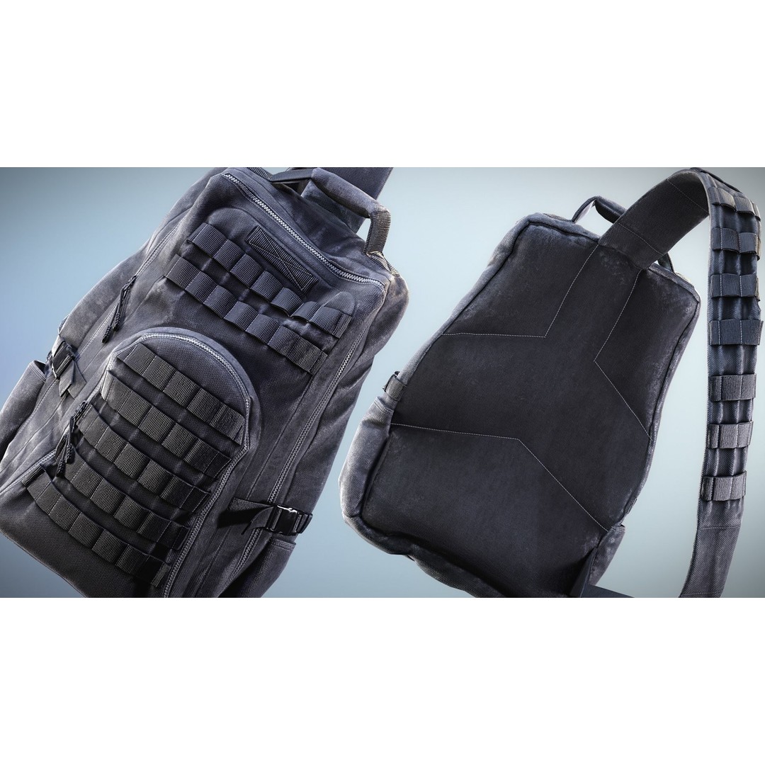 Backpack 3D Model – Low Poly Game Ready Asset, PBR Textures - View 9