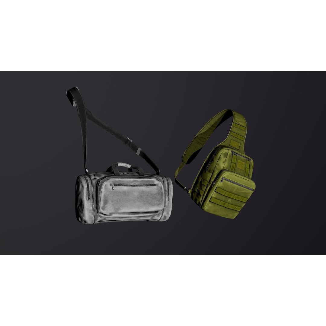 Casual Bag 3D Model – Low Poly Game Asset with PBR Textures - View 11