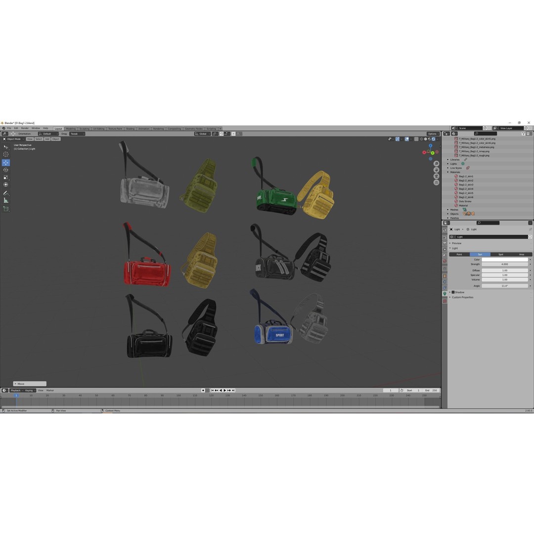 Casual Bag 3D Model – Low Poly Game Asset with PBR Textures - View 12