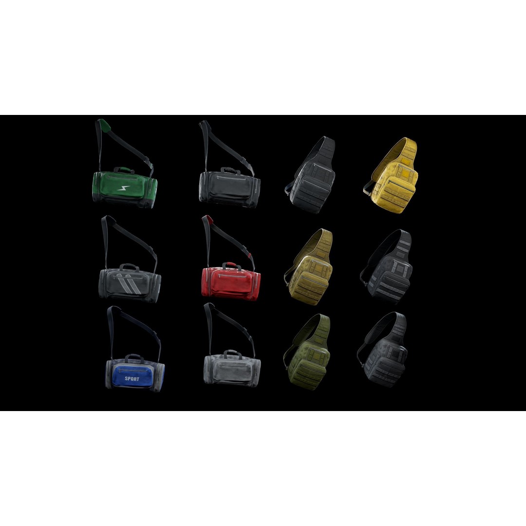 Casual Bag 3D Model – Low Poly Game Asset with PBR Textures - View 4