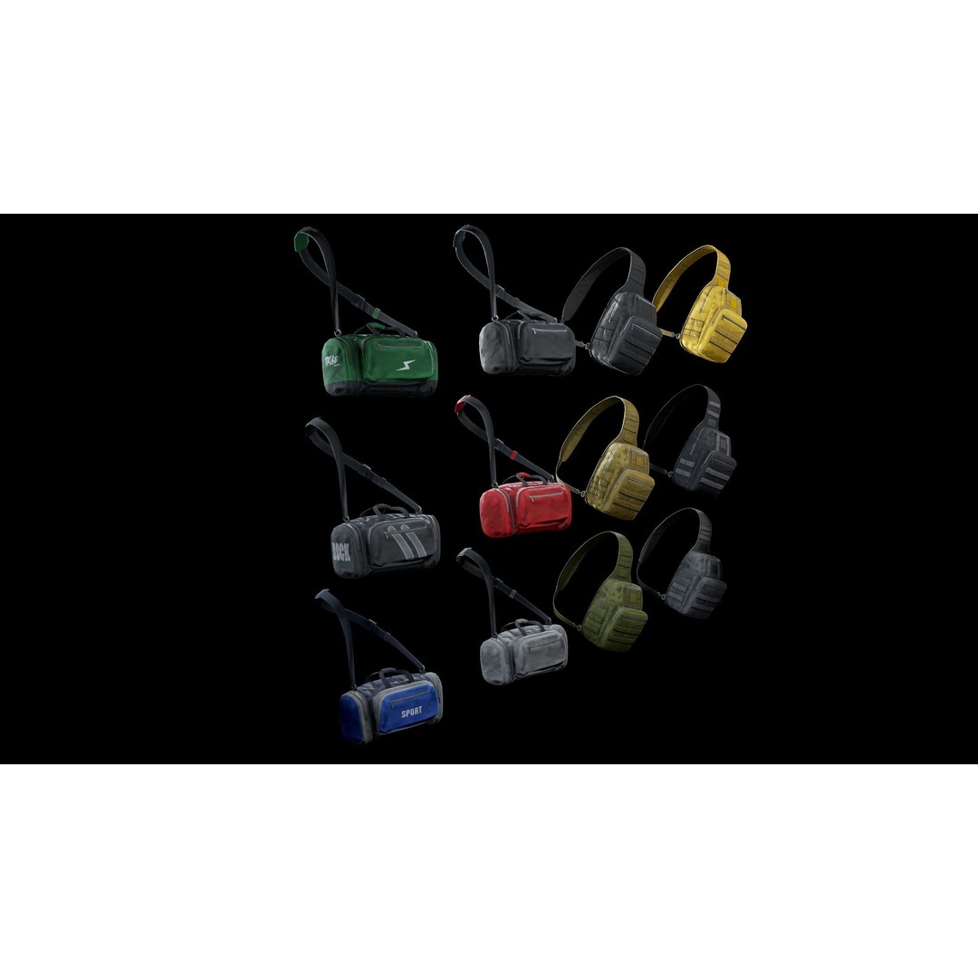 Casual Bag 3D Model – Low Poly Game Asset with PBR Textures - View 7