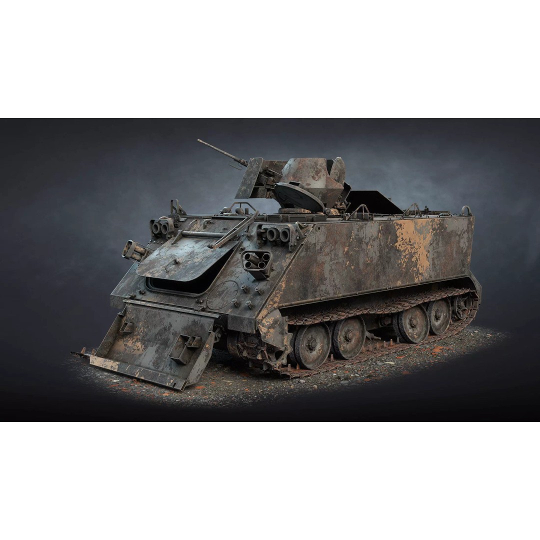 M113 APC 3D Model – Destroyed Low Poly Game Asset, FBX - View 2