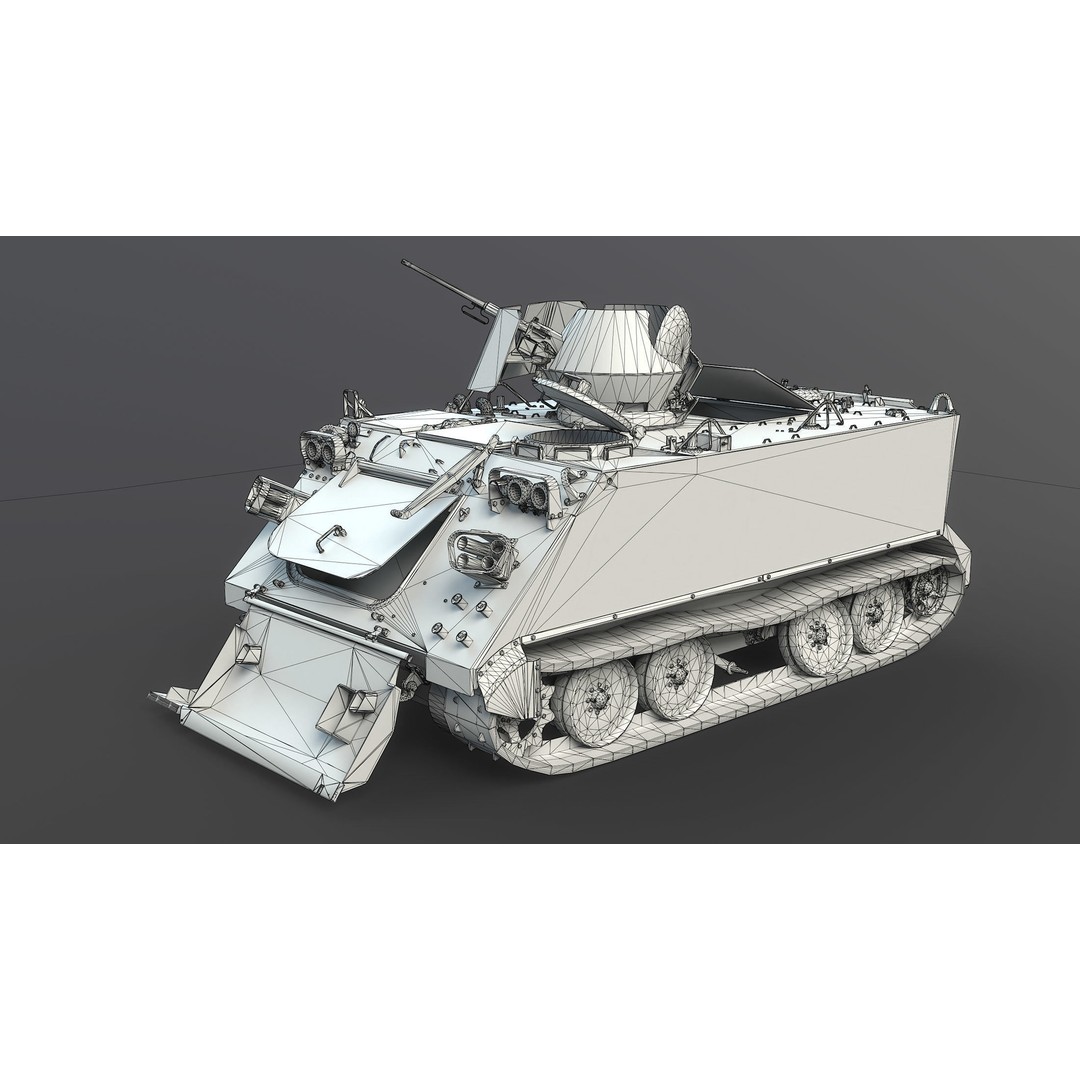 M113 APC 3D Model – Destroyed Low Poly Game Asset, FBX - View 8