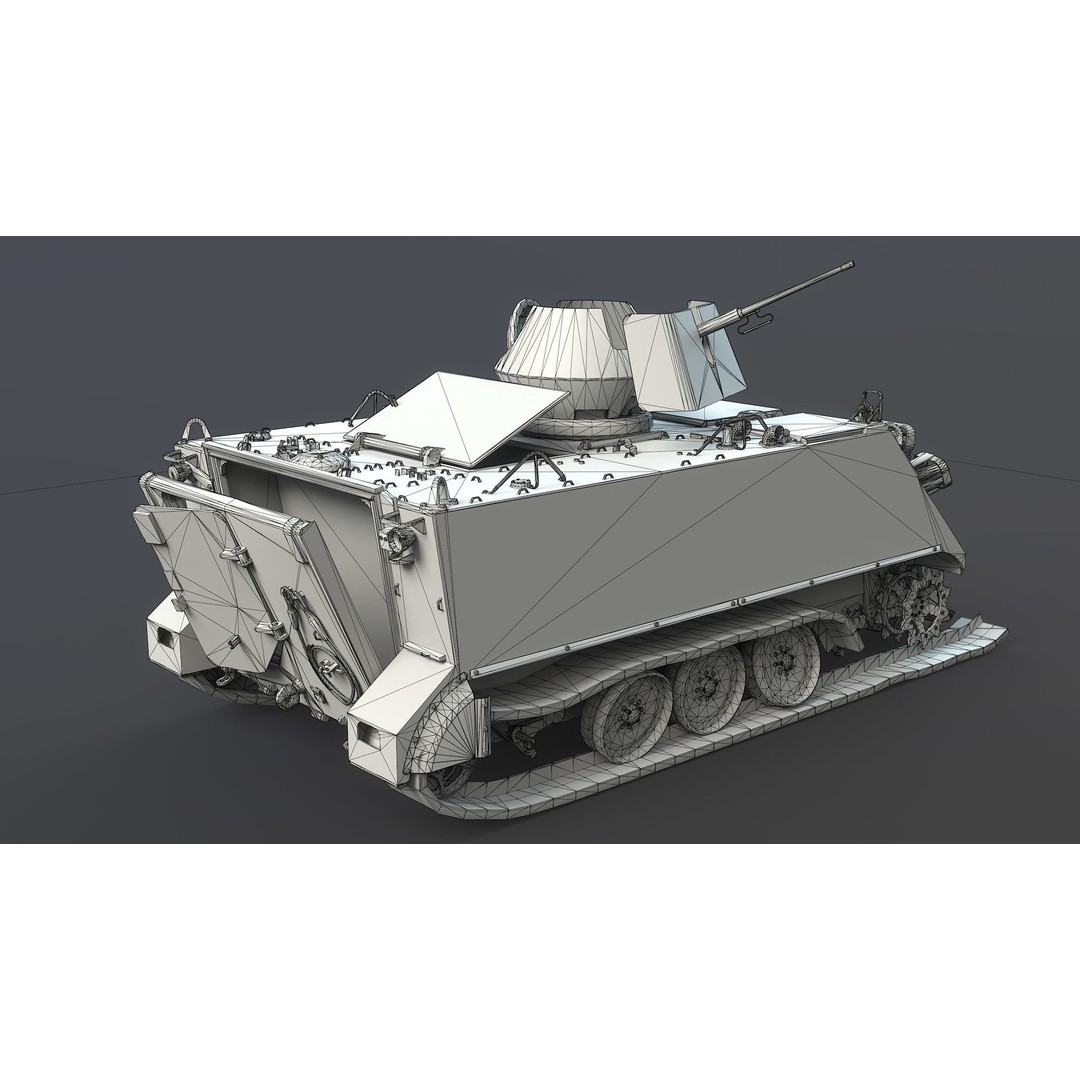 M113 APC 3D Model – Destroyed Low Poly Game Asset, FBX - View 9
