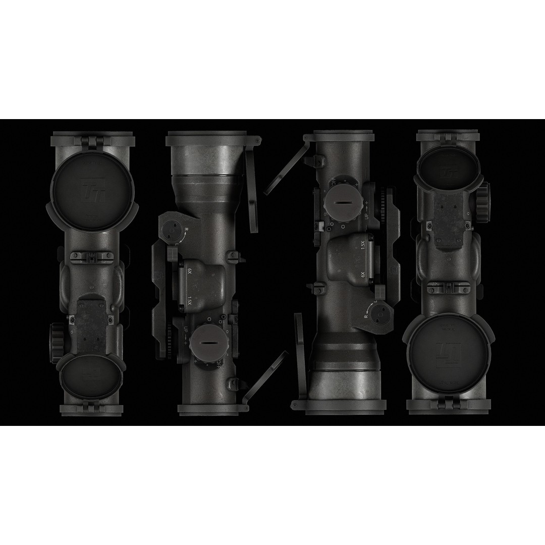 Elcan SpecterDR 1.5-6x 3D Model – Low Poly Game Ready Asset, FBX, OBJ