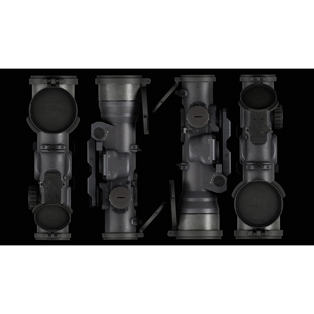 Elcan SpecterDR 1.5-6x 3D Model – Low Poly Game Ready Asset, FBX, OBJ - View 56