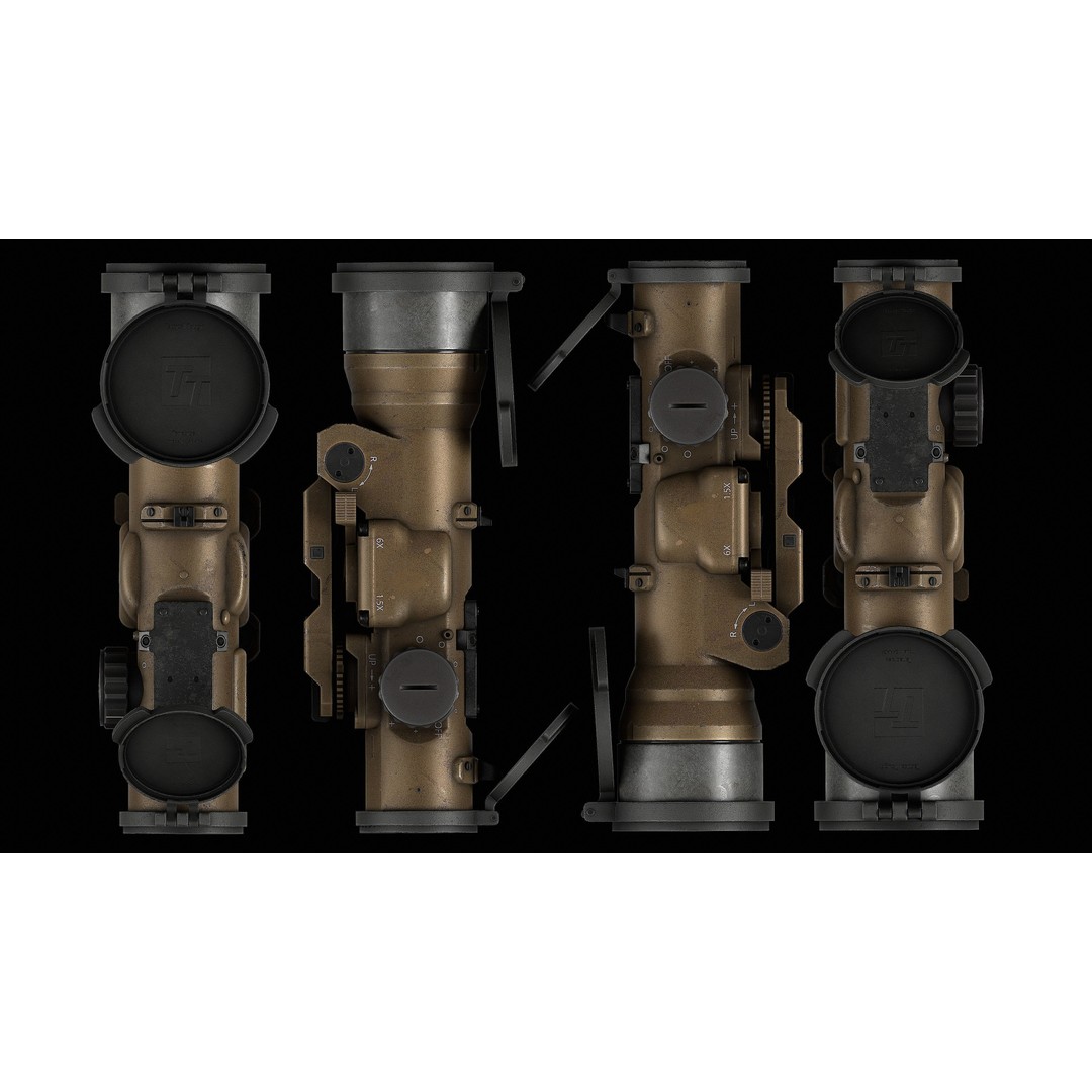 Elcan SpecterDR 1.5-6x 3D Model – Low Poly Game Ready Asset, FBX, OBJ - View 57