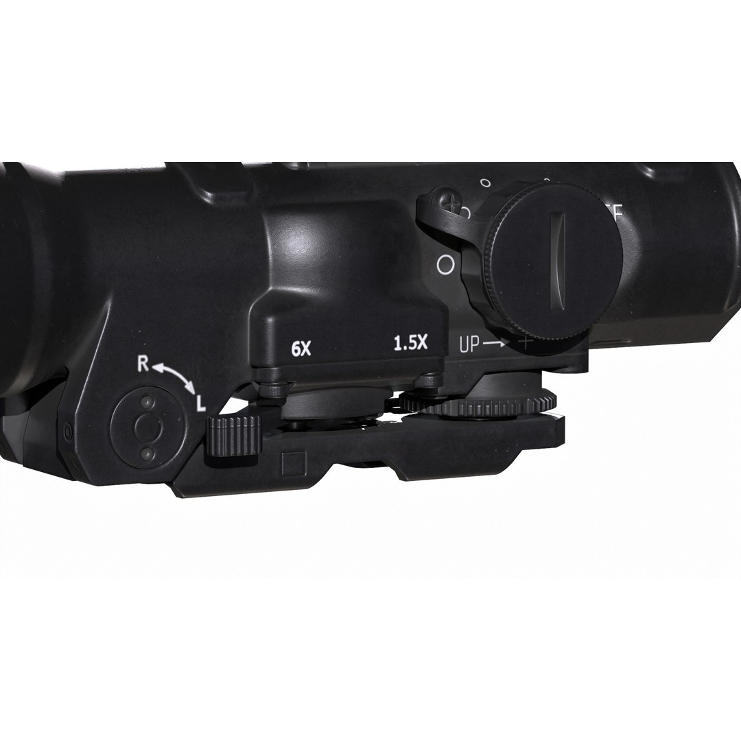 ELCAN SpecterDR 3D Model – Low Poly Military Scope with PBR Textures