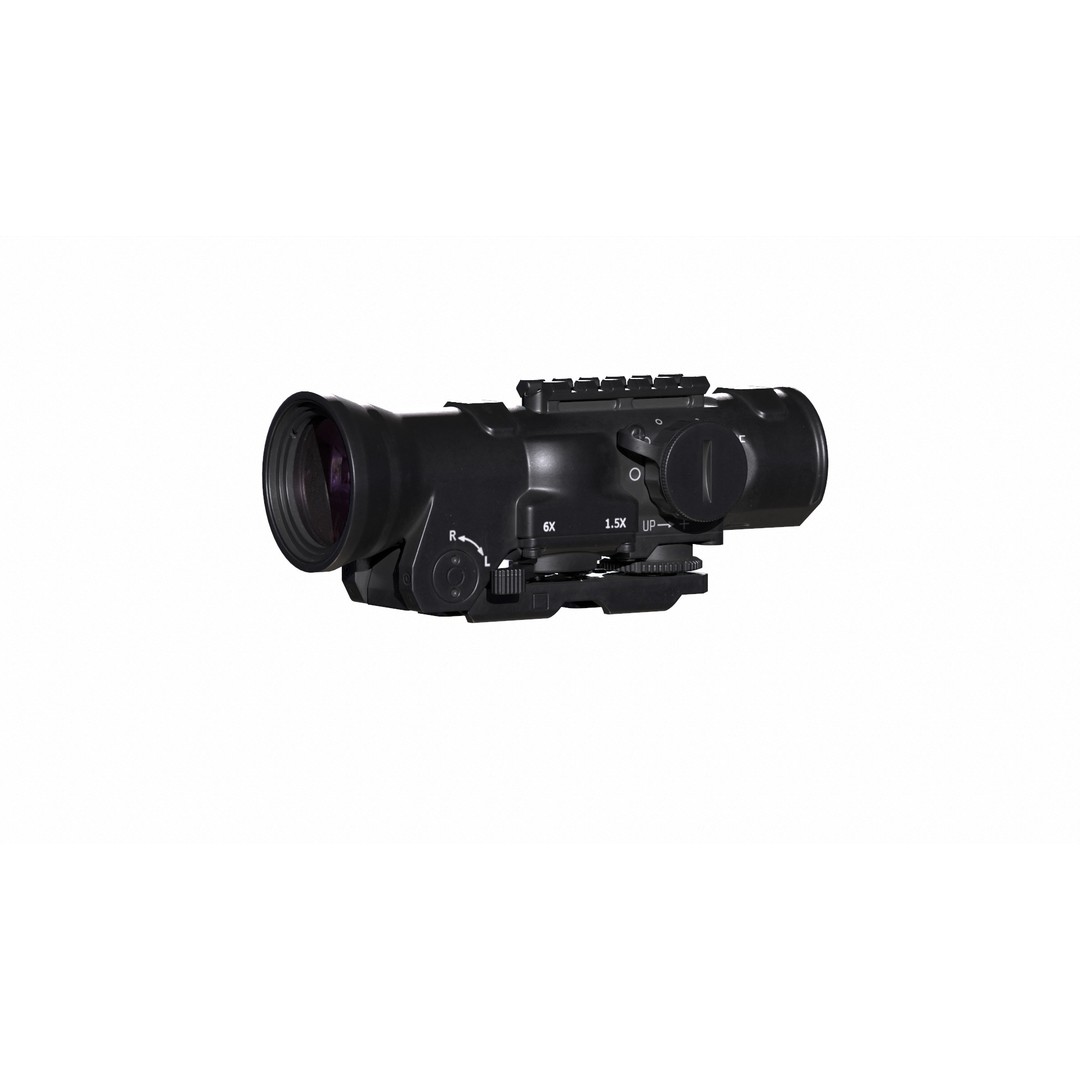 ELCAN SpecterDR 3D Model – Low Poly Military Scope with PBR Textures - View 3