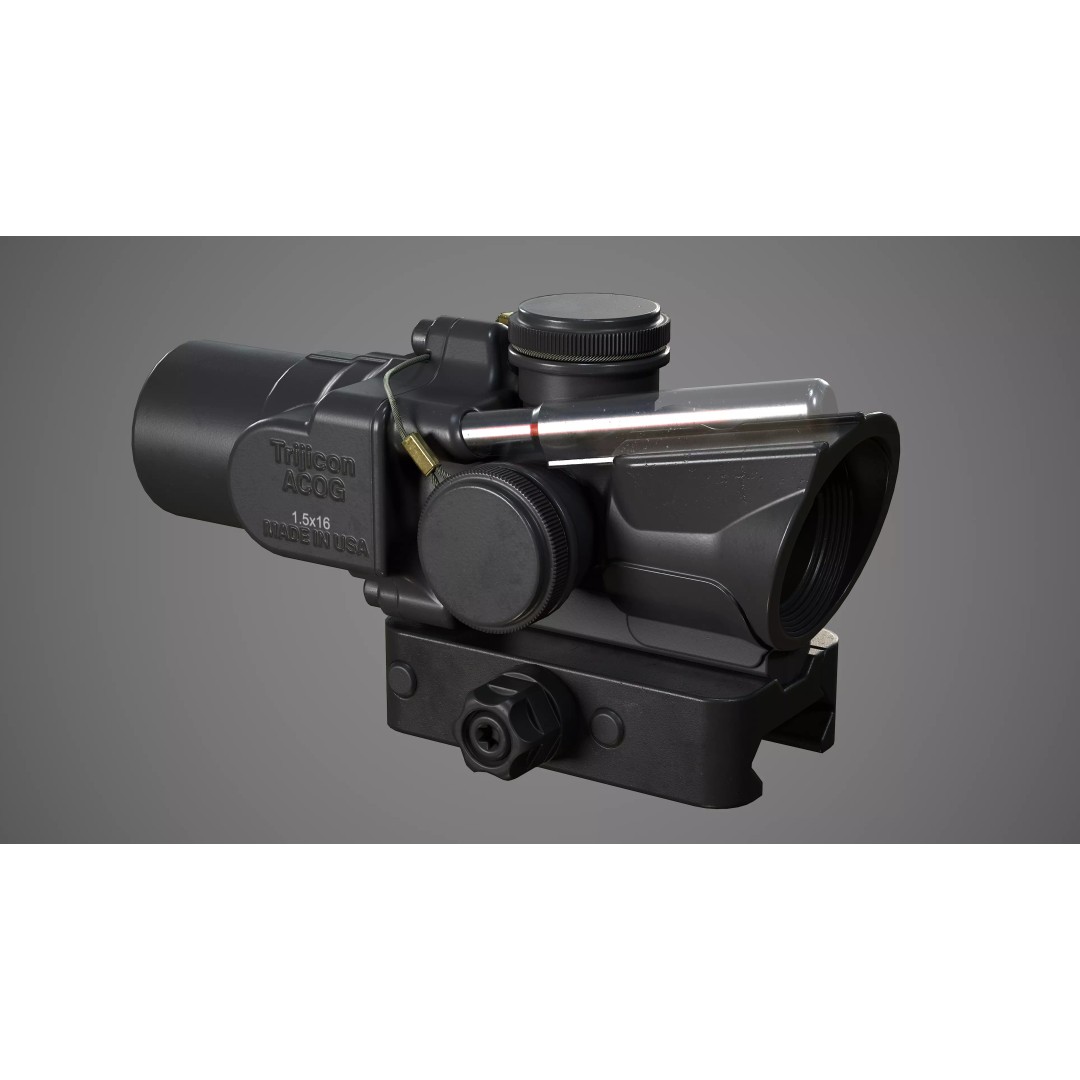 ACOG 1.5x16S 3D Model – Low Poly Replica Game Asset, FBX - View 2