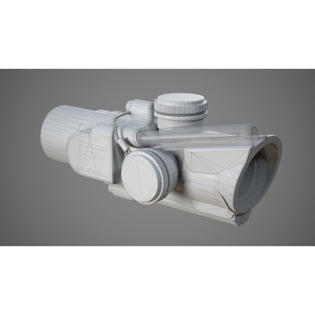 ACOG 1.5x16S 3D Model – Low Poly Replica Game Asset, FBX - View 20