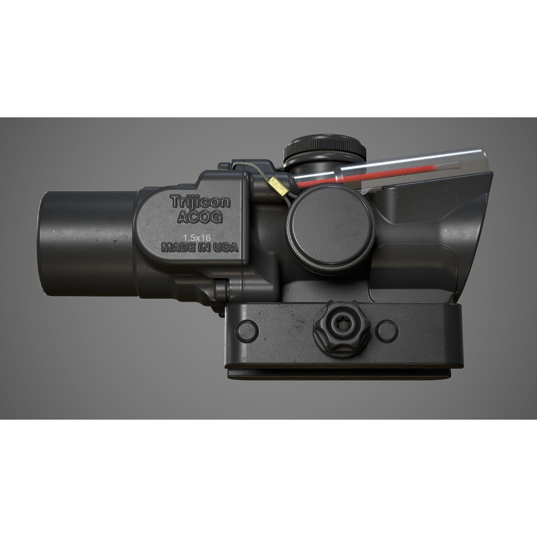 ACOG 1.5x16S 3D Model – Low Poly Replica Game Asset, FBX - View 3